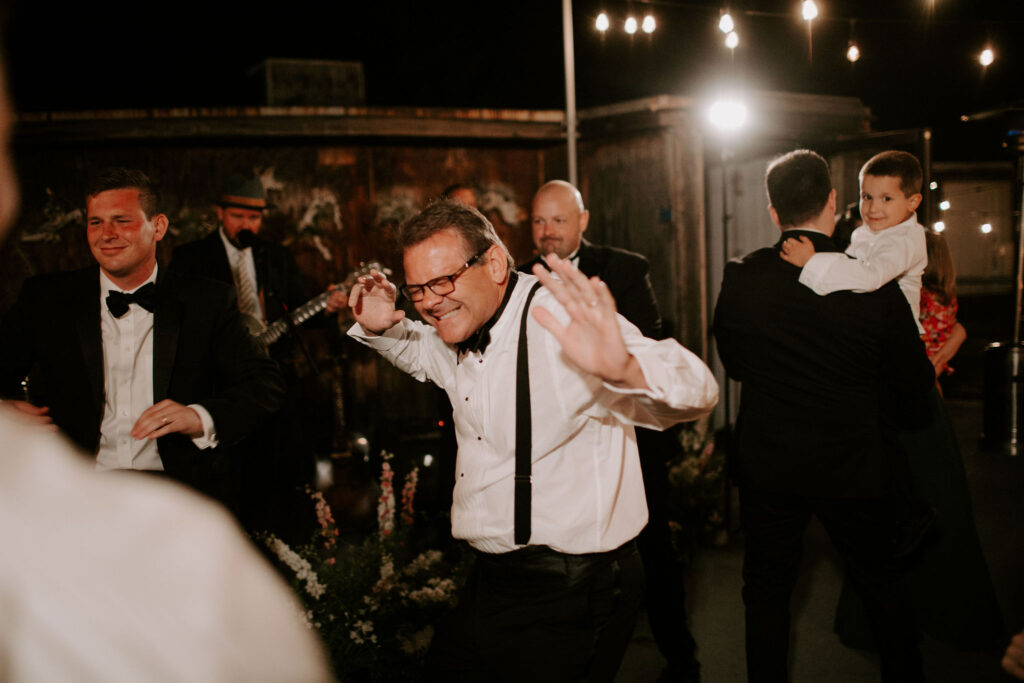 wedding guest dancing