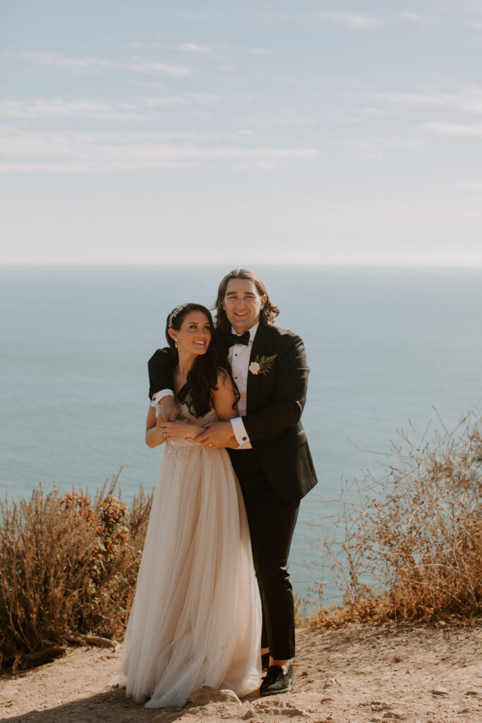 Bride and groom Big Sur wedding portraits