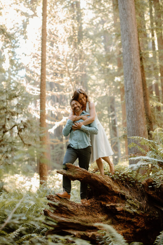 Forest engagement photos in Humboldt Redwoods State Park of California