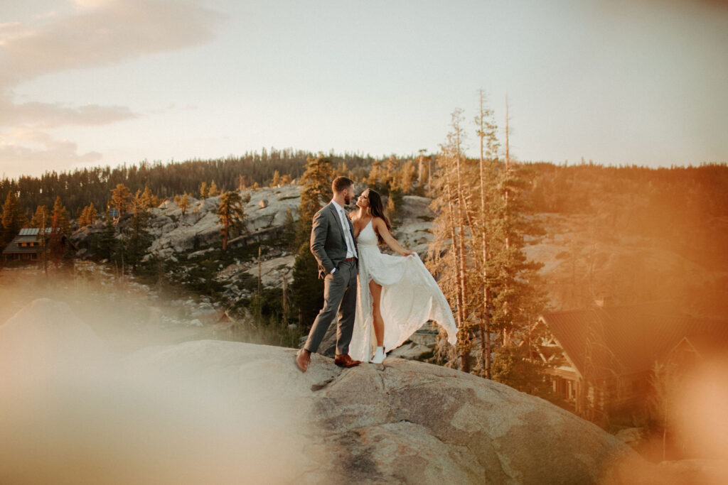 Bride and groom portraits from wedding at The HideOut at Kirkwood captured by Taylor Mccutchan - Adventure el opement photographer