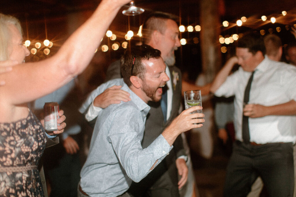 Open dancing and partying at California wedding reception