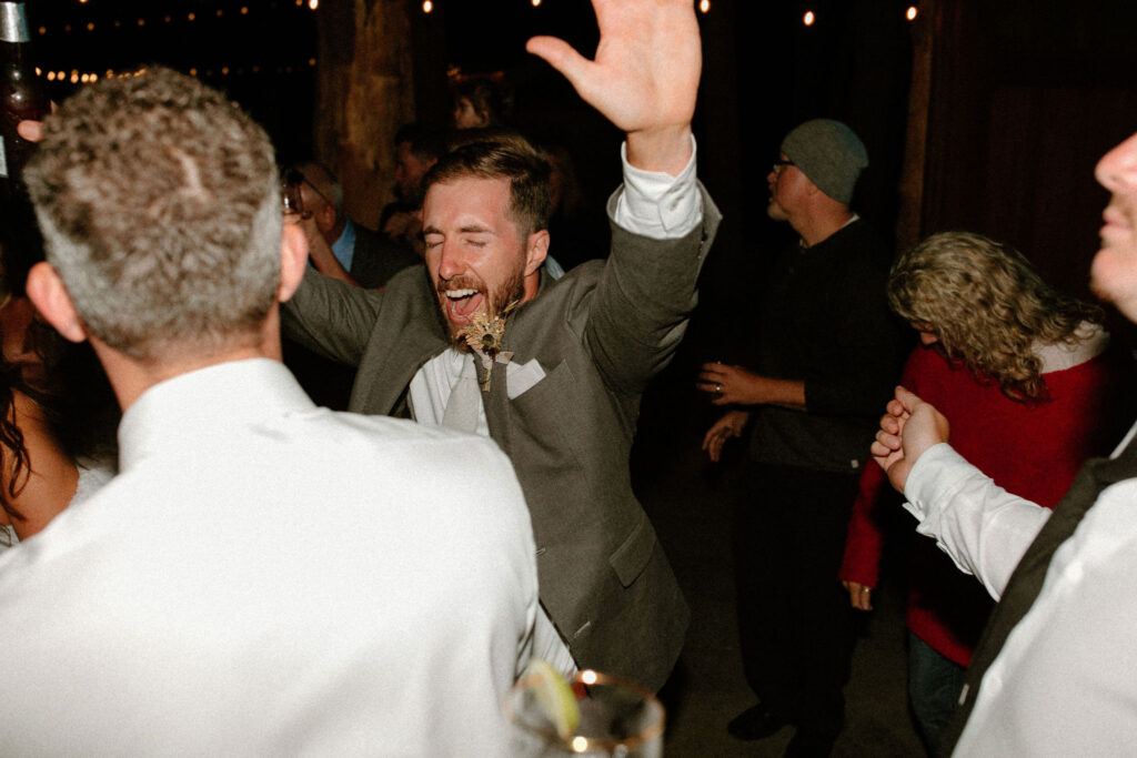 Open dancing and partying at California wedding reception