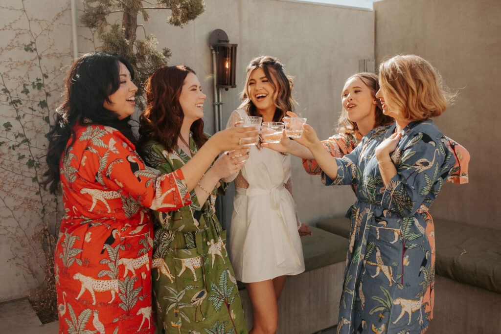 Bride and bridesmaids portraits from Millwick wedding in downtown LA captured by Taylor Mccutchan - Los Angeles wedding photographer.