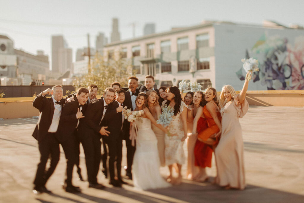 Wedding party portraits from Millwick wedding in downtown LA captured by Taylor Mccutchan - Los Angeles wedding photographer.