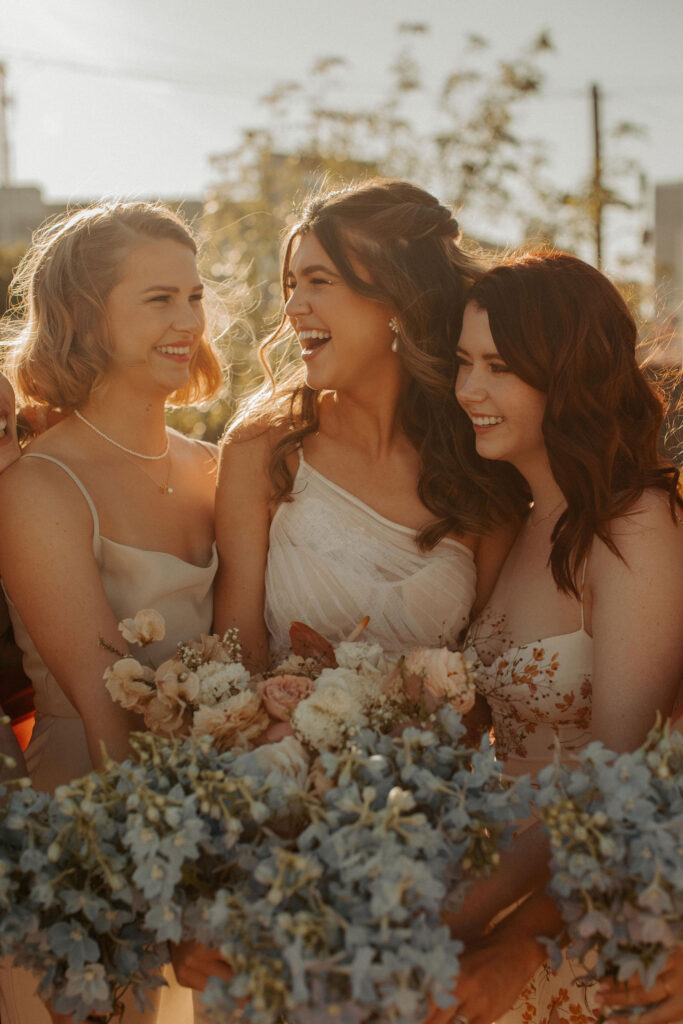 Bride and bridesmaids portraits from Millwick wedding in downtown LA captured by Taylor Mccutchan - Los Angeles wedding photographer.