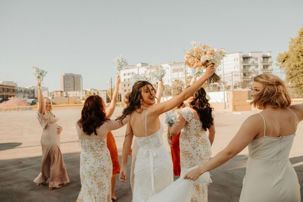 Wedding party portraits from Millwick wedding in downtown LA captured by Taylor Mccutchan - Los Angeles wedding photographer.