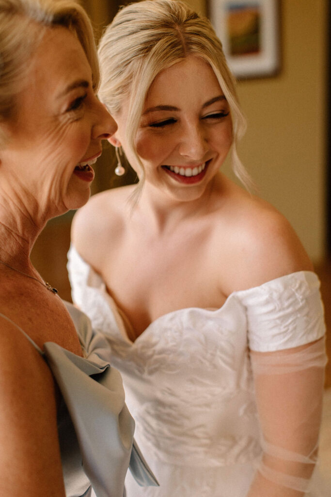 Bride and her mother before the ceremony