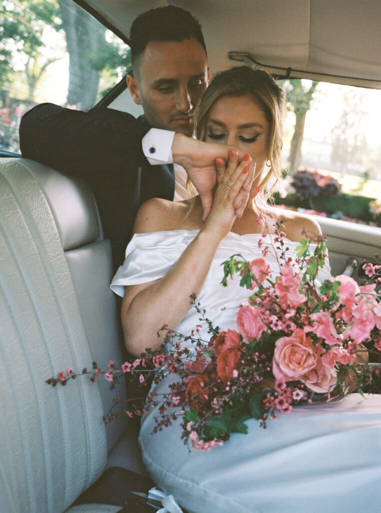 Bride and groom film wedding photography in Napa California