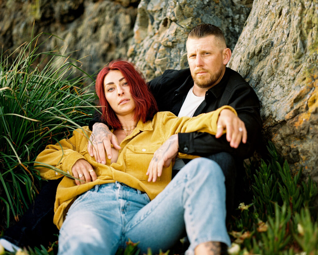 Sexy couples photography on film along the Sonoma Coast
