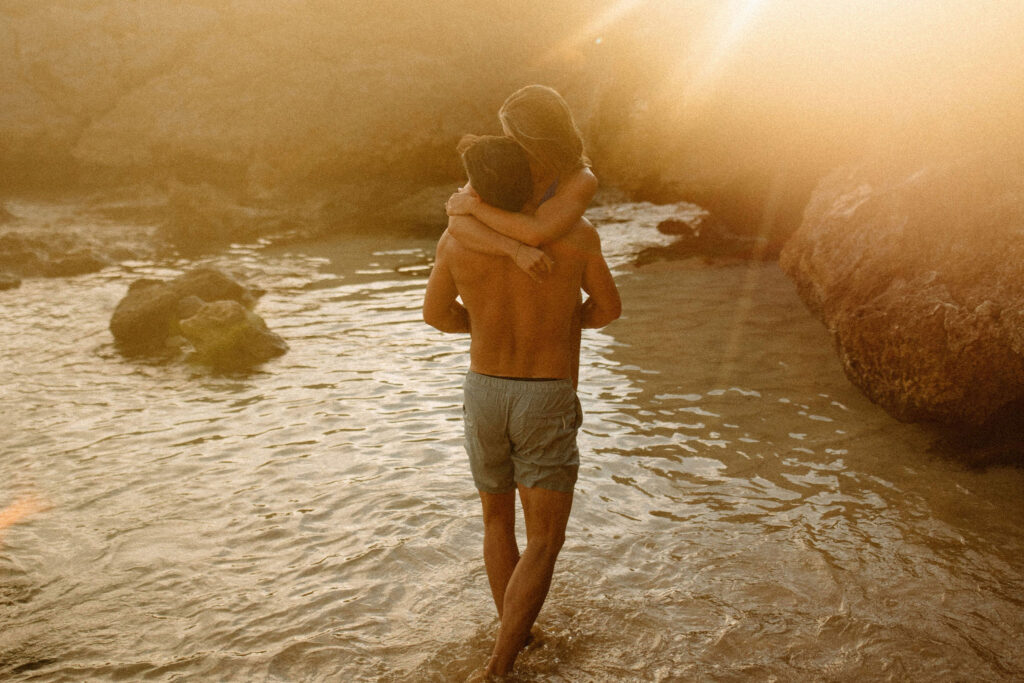 Couple on the beach in Hawaii