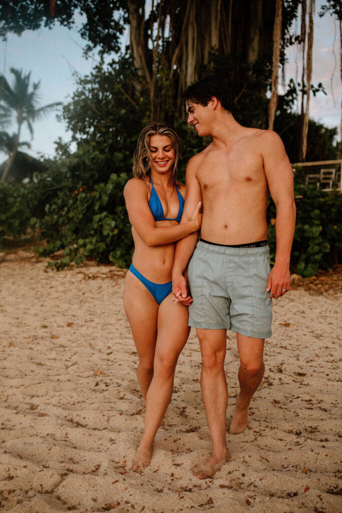 Couple on the beach in Hawaii