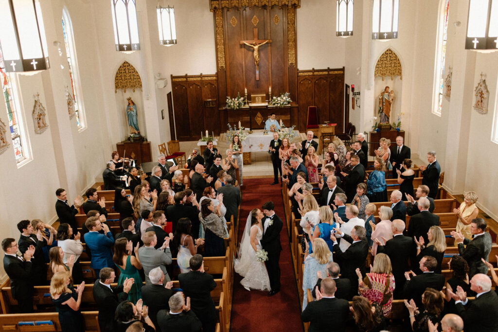 Indoor wedding ceremony at a church