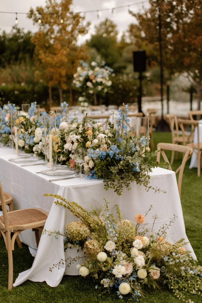 A romantic Four Seasons Napa Valley wedding reception