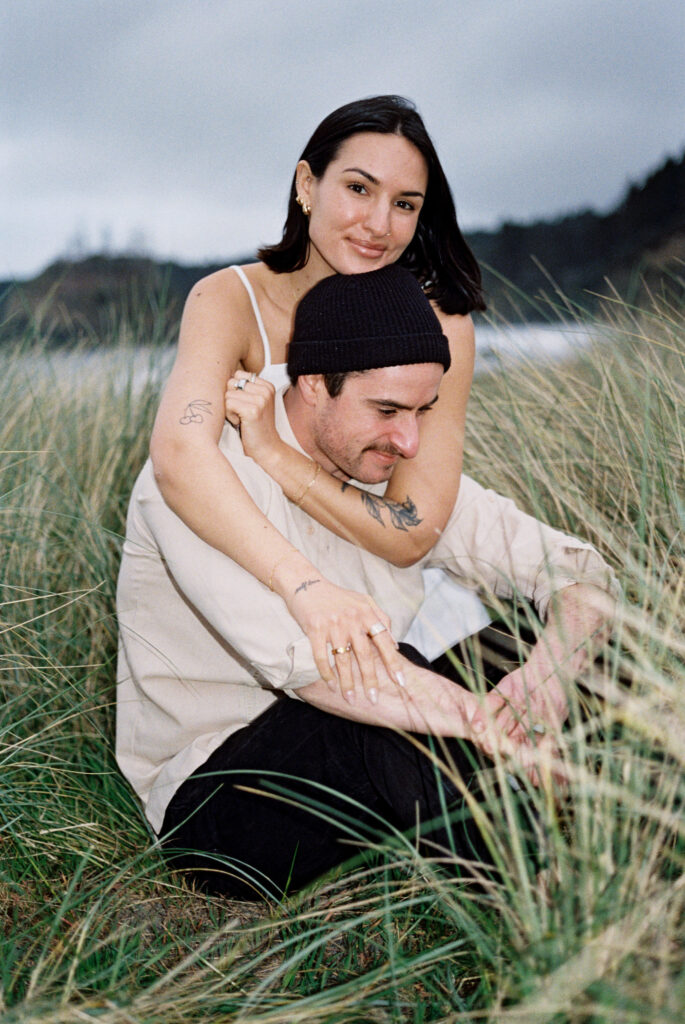 Costal couples session at Trinidad State Beach on film
