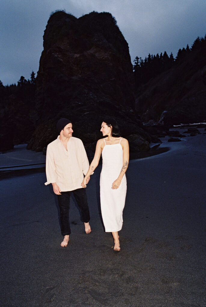 Costal couples session at Trinidad State Beach on film