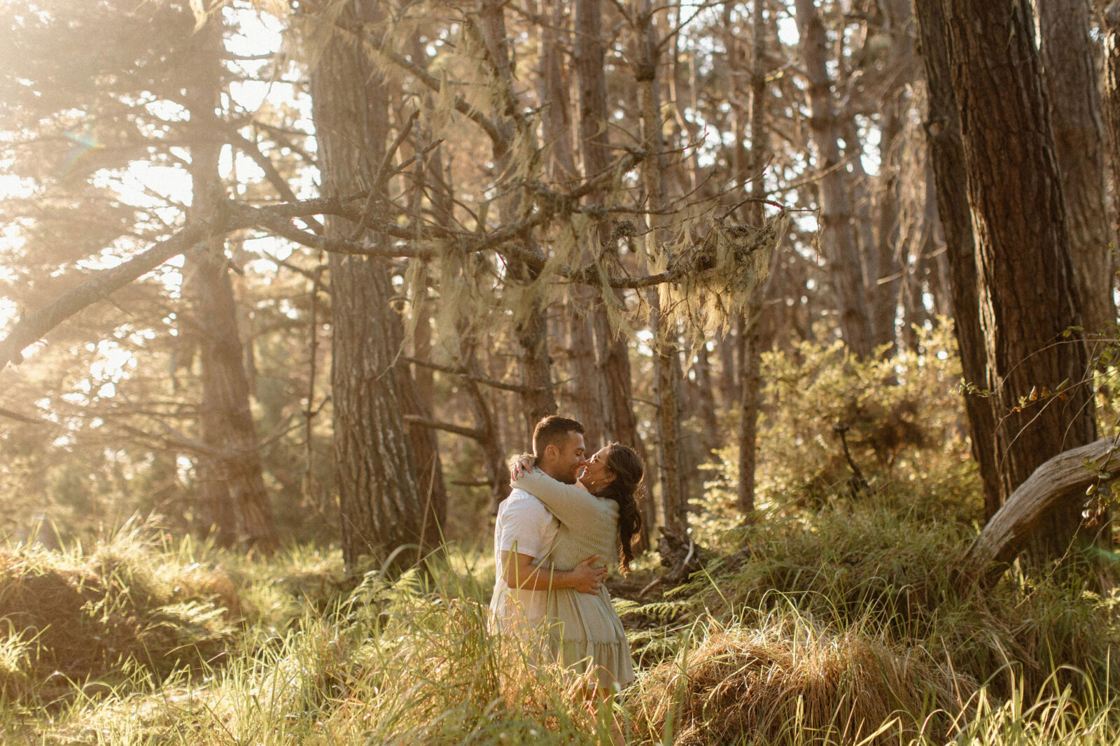 Woodsy engagement photos near Jenner, CA