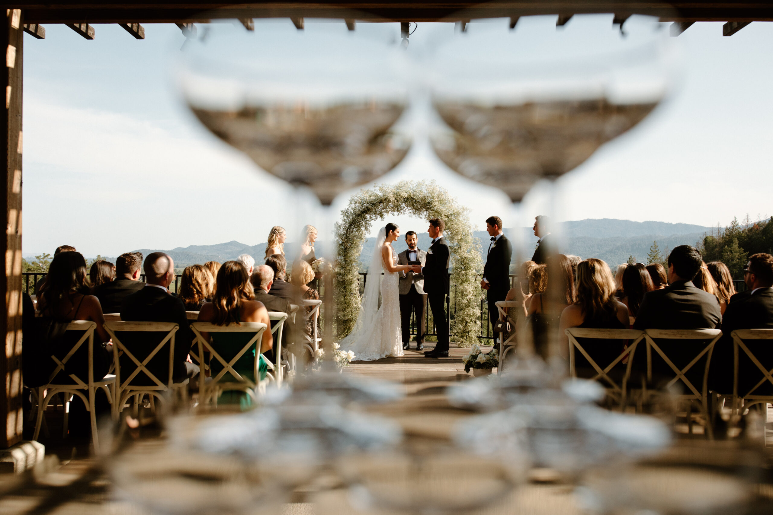 dreamy wedding ceremony at a mountain view ca wedding venue