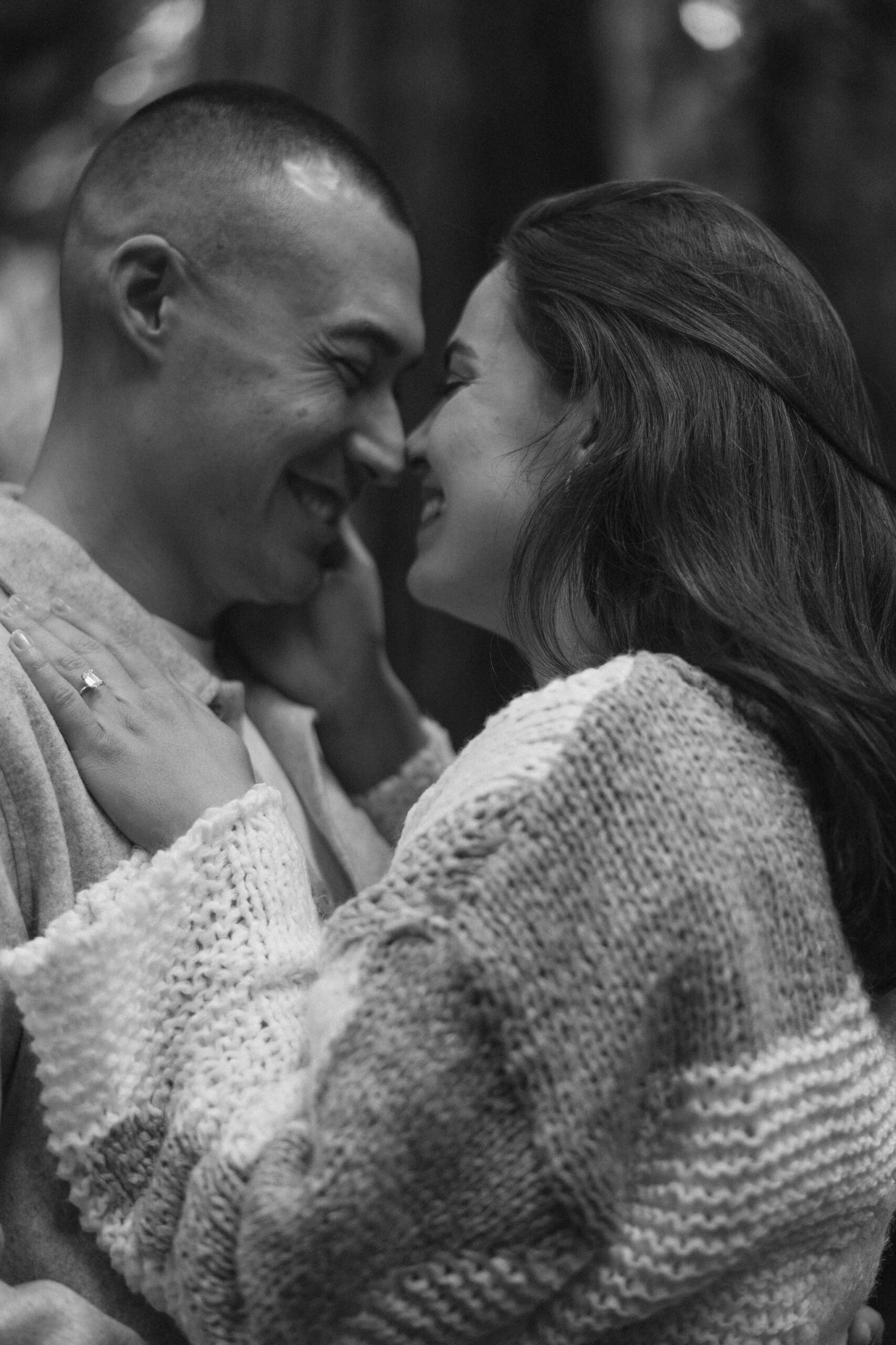 couple pose together during their California engagement photoshoot