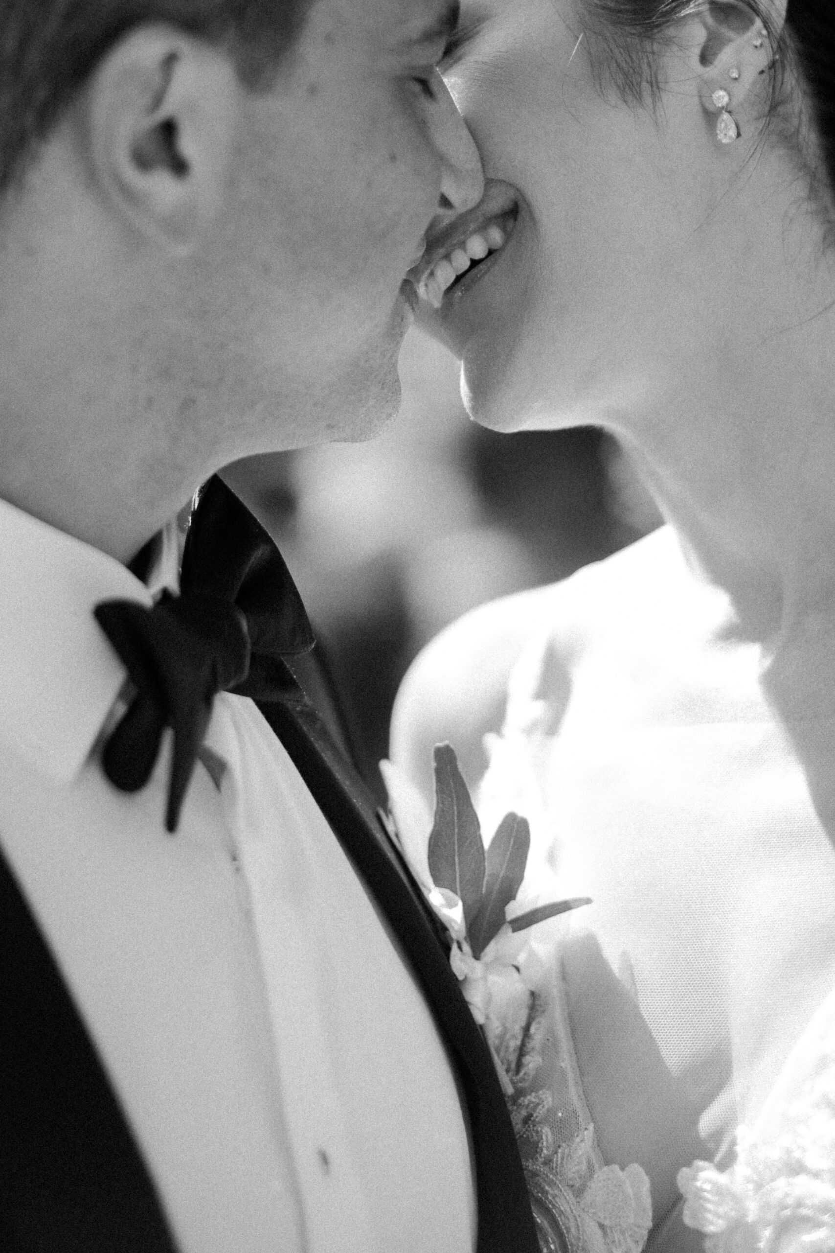 bride and groom share a kiss after their California wedding day