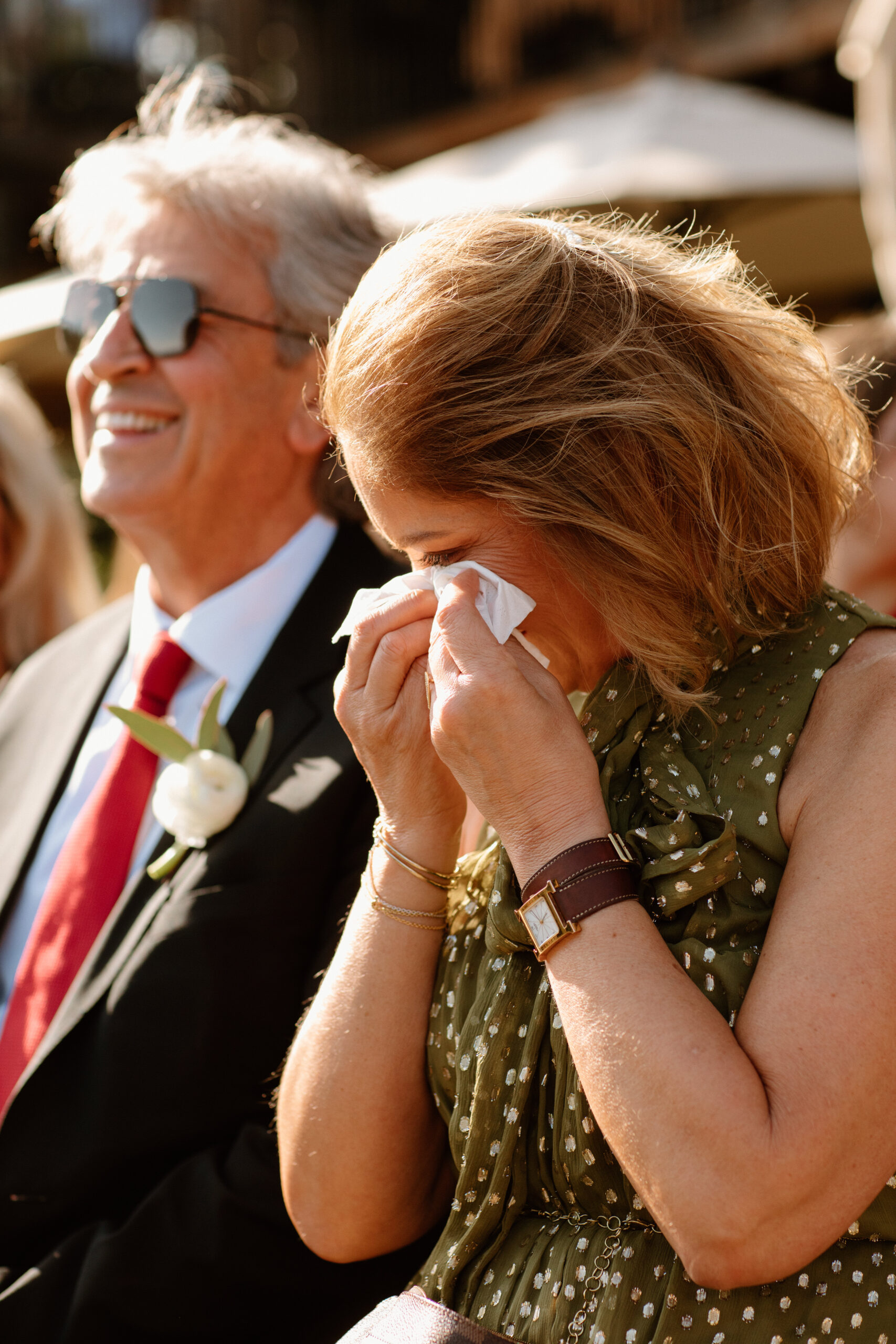 guests celebrate and show candid emotions during the dreamy California wedding