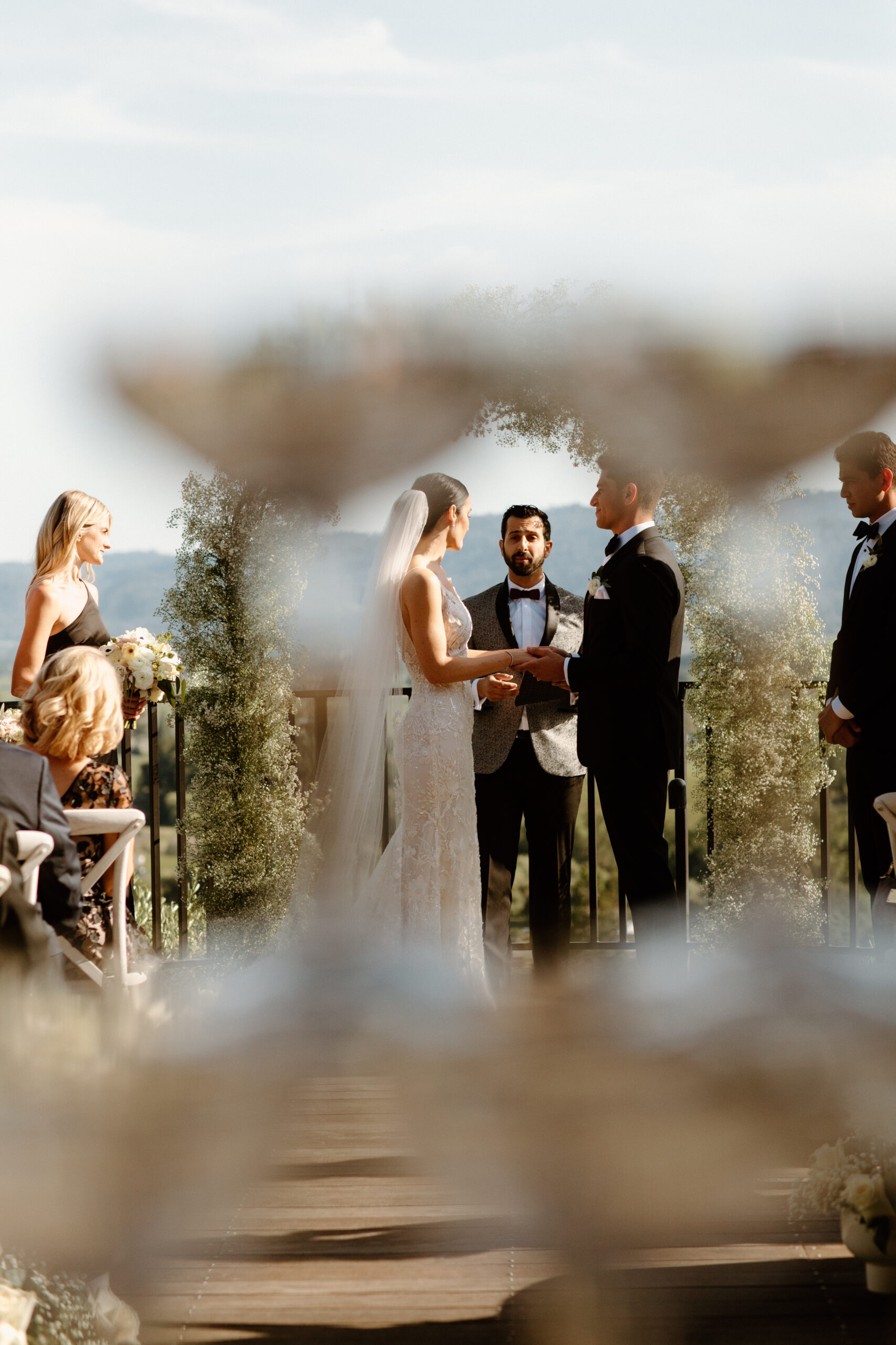 dreamy wedding ceremony at a mountain view ca wedding venue