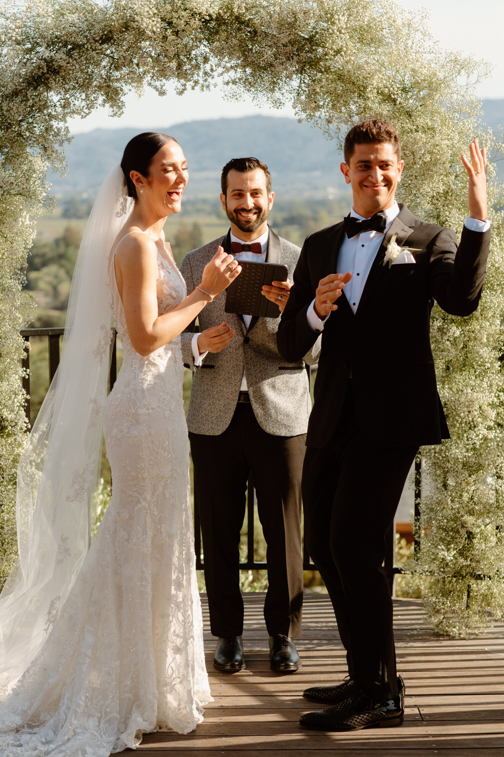 dreamy wedding ceremony at a mountain view ca wedding venue