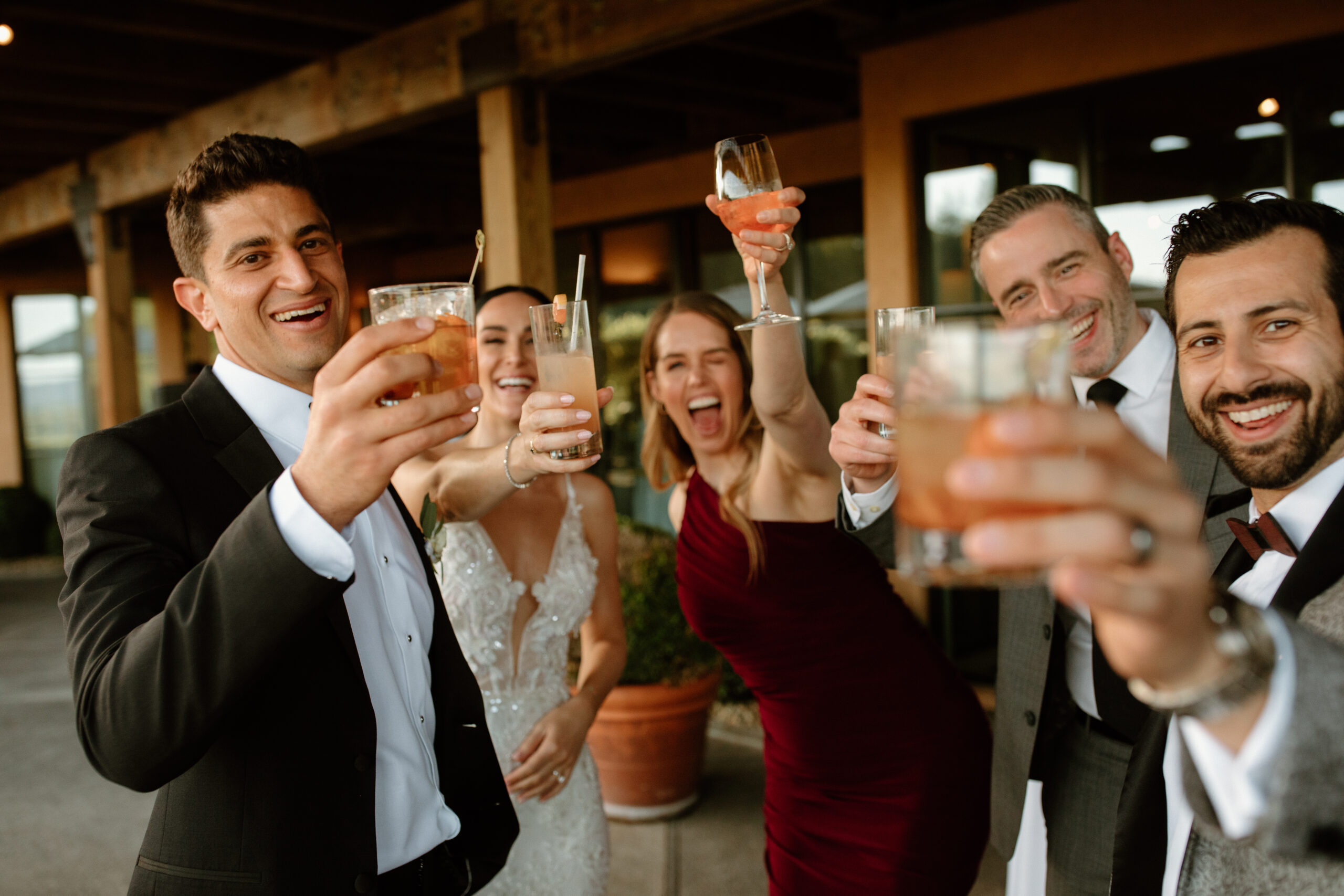 guests celebrate and show candid emotions during the dreamy California wedding