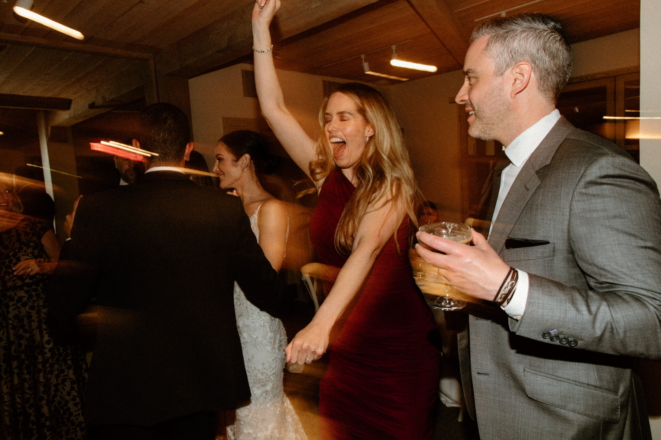 guests celebrate and show candid emotions during the dreamy California wedding