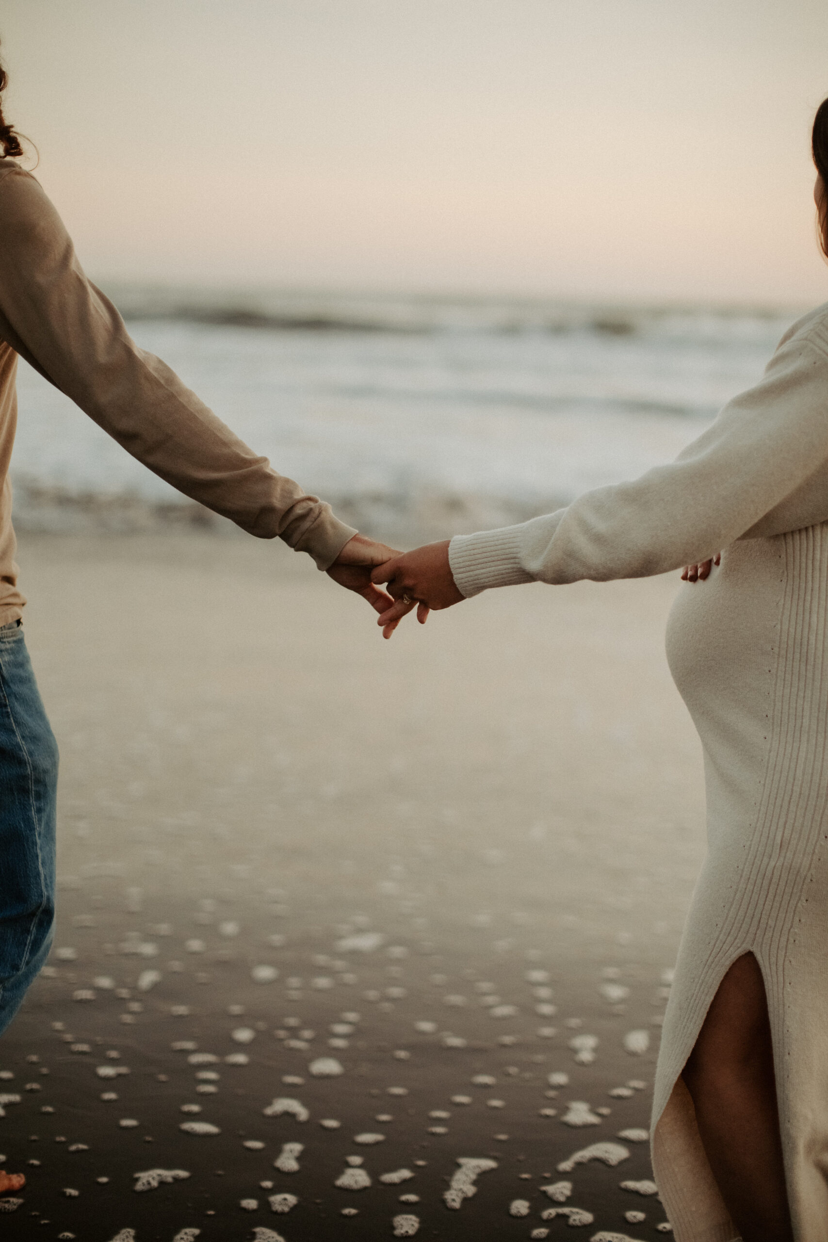 stunning couple pose together during their outdoor Northern California maternity photoshoot