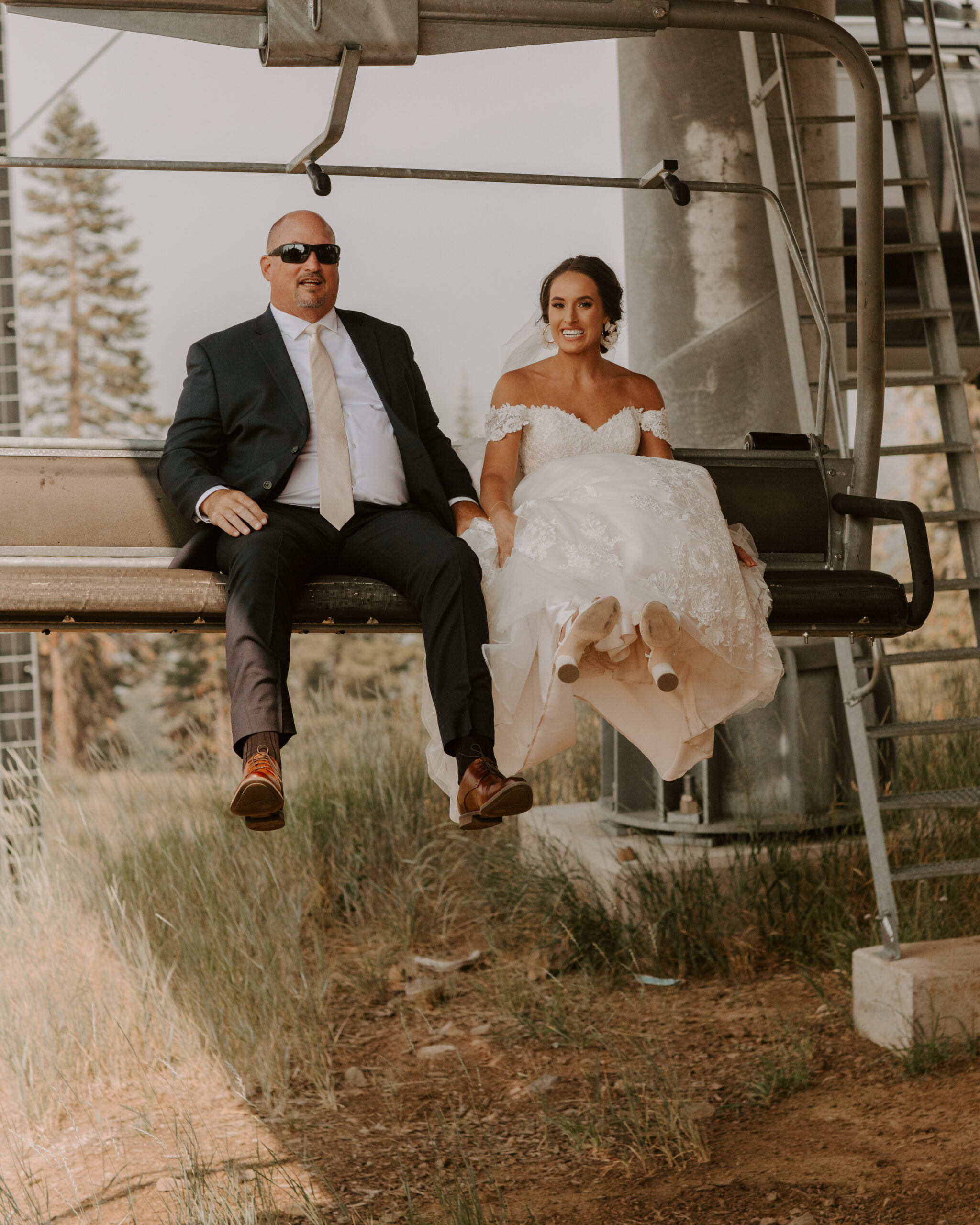 bride and groom pose together after stunning California wedding day