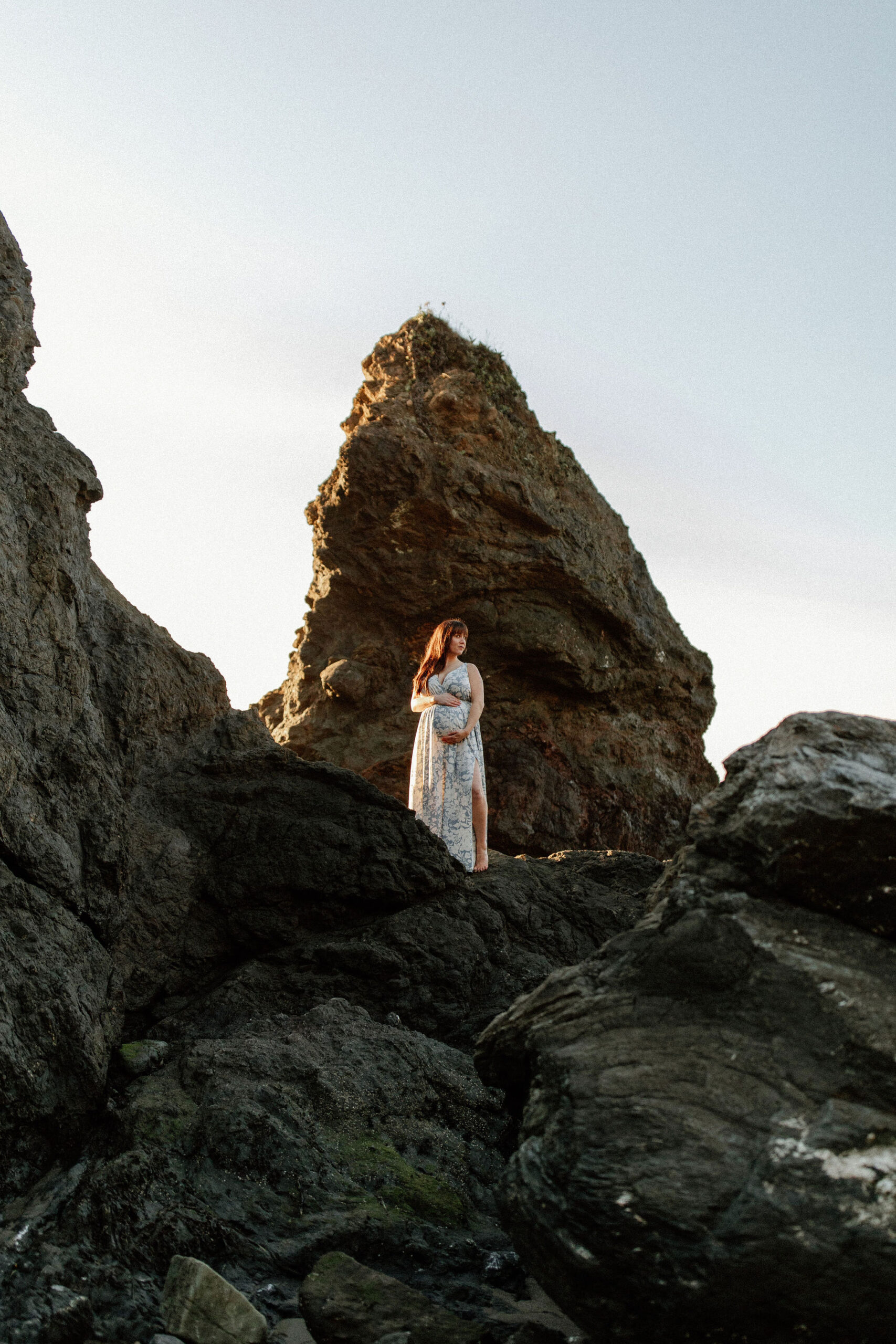 future mom poses during her Northern California maternity photoshoot in nature