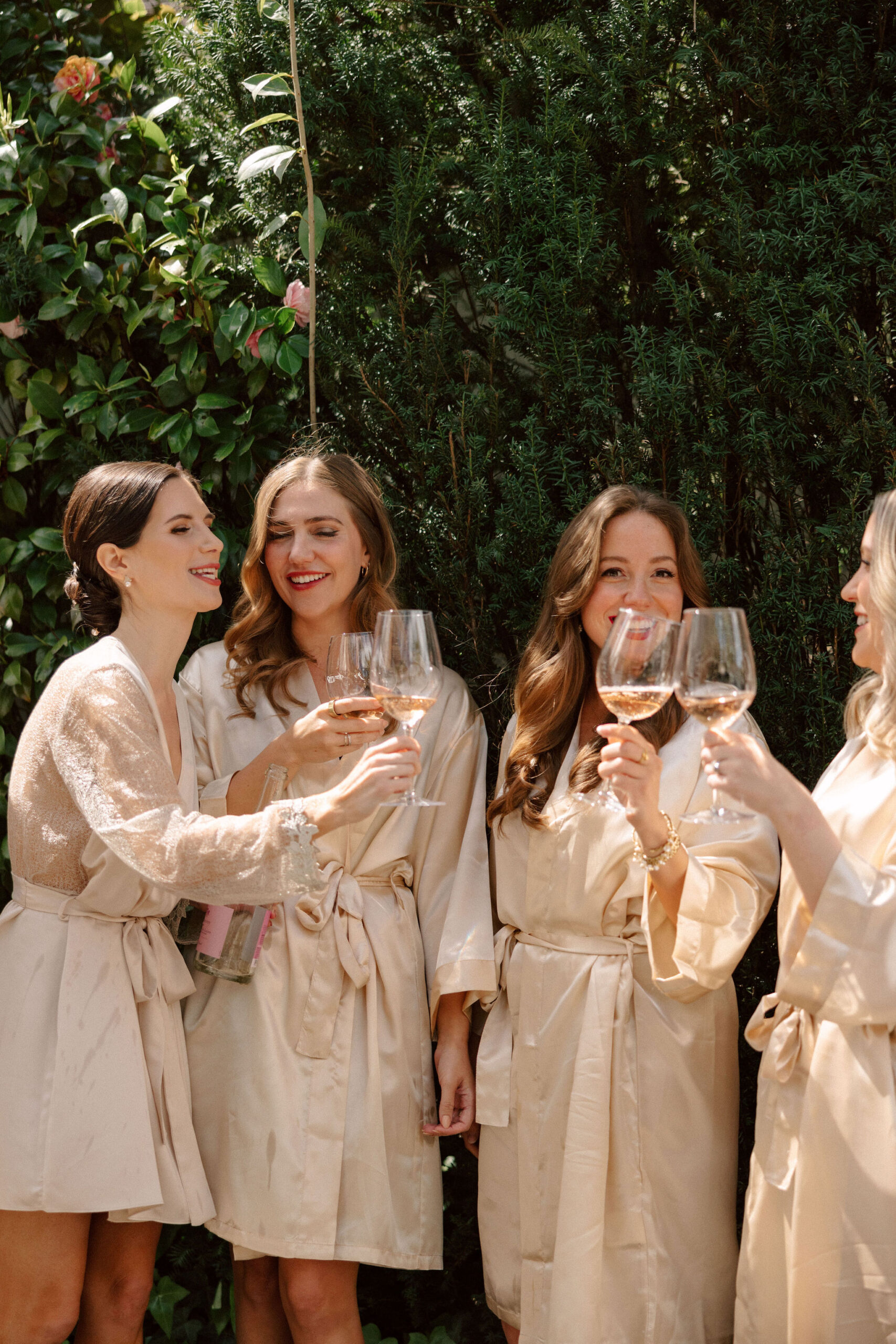 bridesmaids celebrate with the bride ahead of her big day!