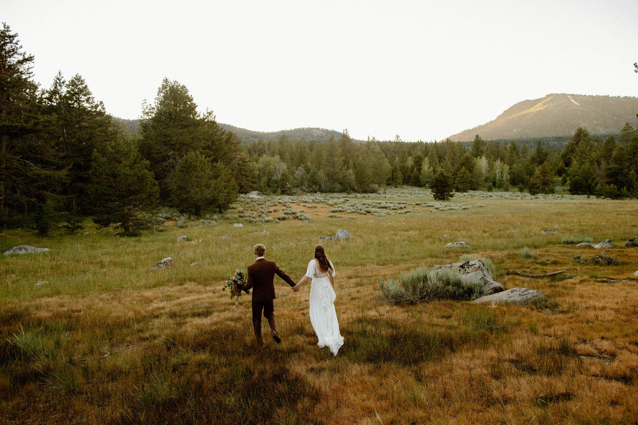 bride and groom pose together after stunning California wedding day