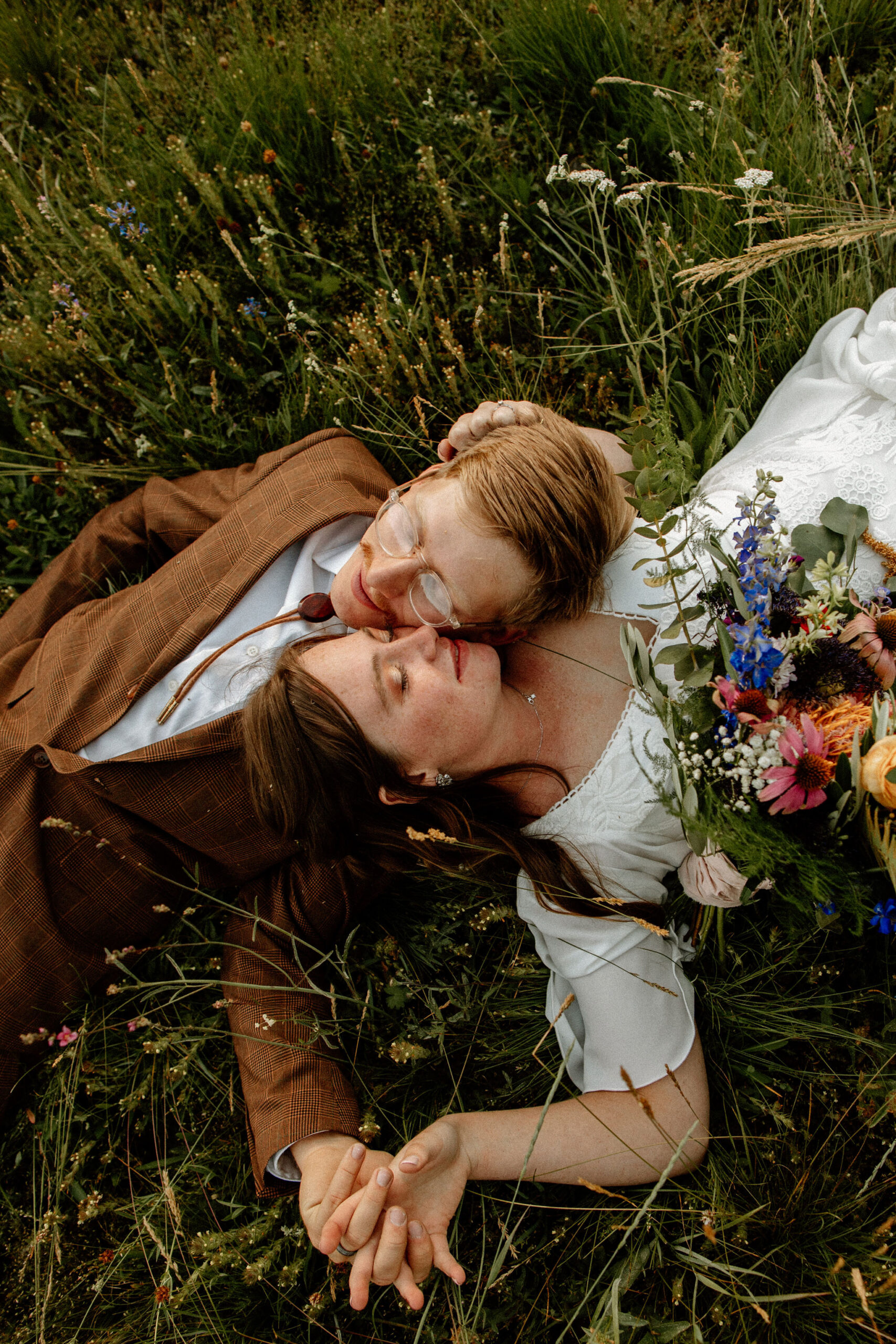 bride and groom pose together after stunning Lake Tahoe wedding