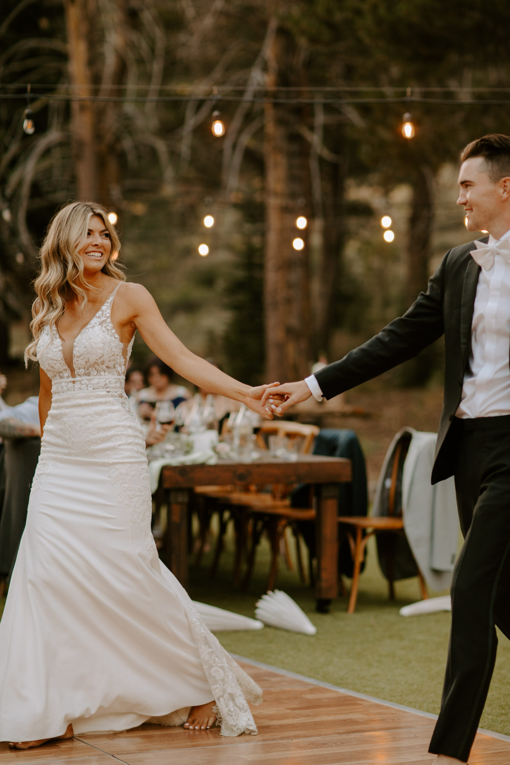 bride and groom pose together after stunning Lake Tahoe wedding