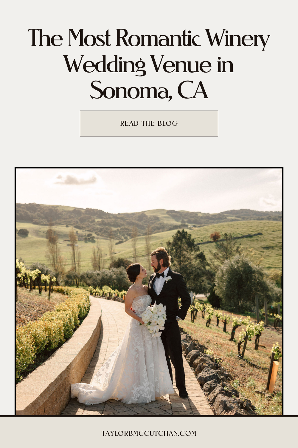 romantic winery wedding in California