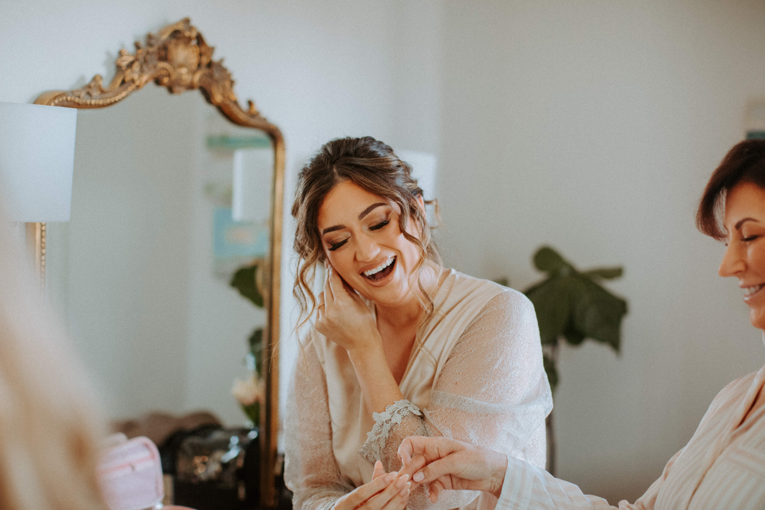 bride poses before her stunning wedding day