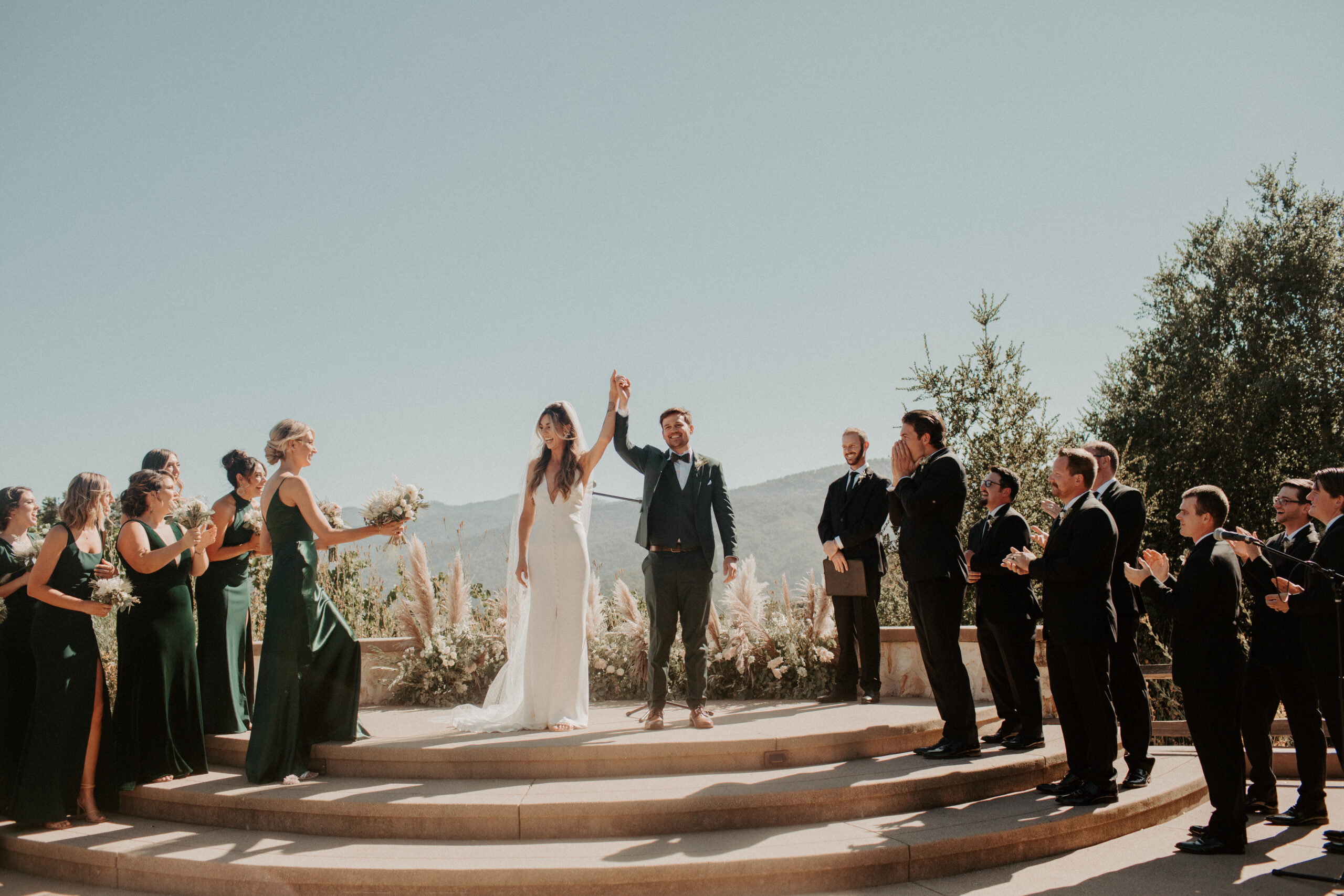 stunning bride and groom pose together after their dreamy Bay Area wedding day