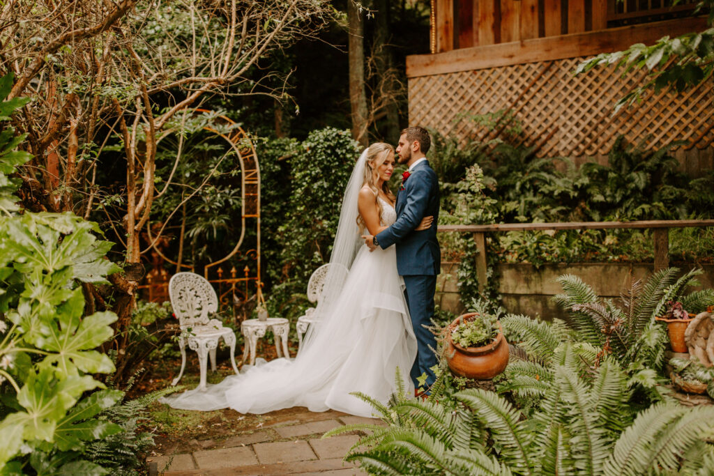 stunning bride and groom pose together after their dreamy Bay Area wedding day