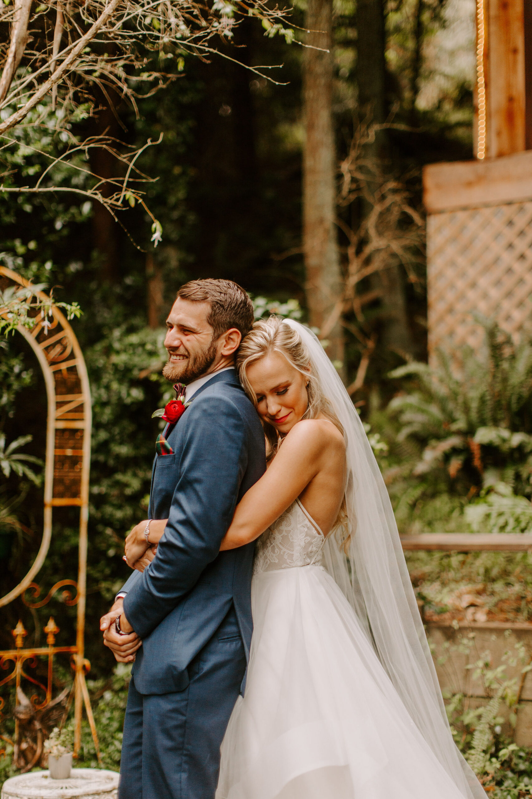 stunning bride and groom pose together after their dreamy Bay Area wedding day