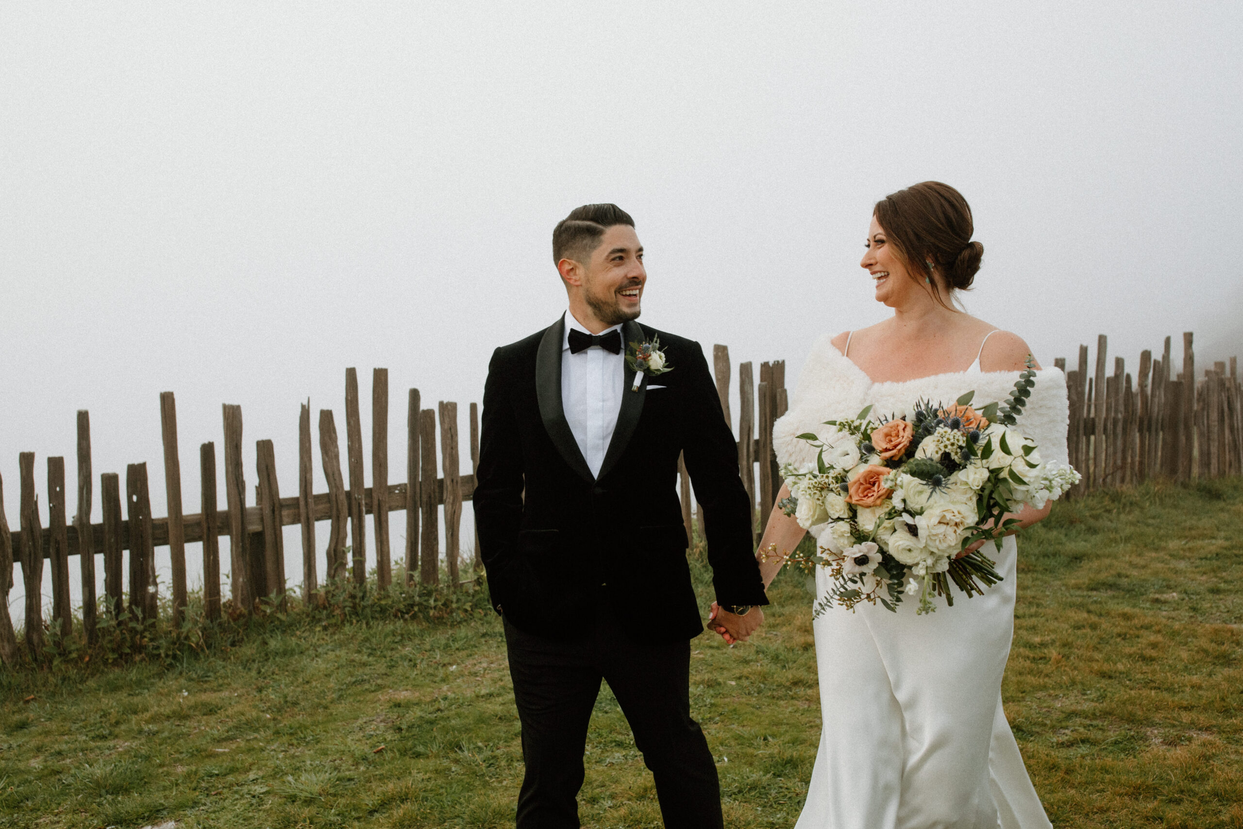 stunning bride and groom pose together after their dreamy Bay Area wedding day