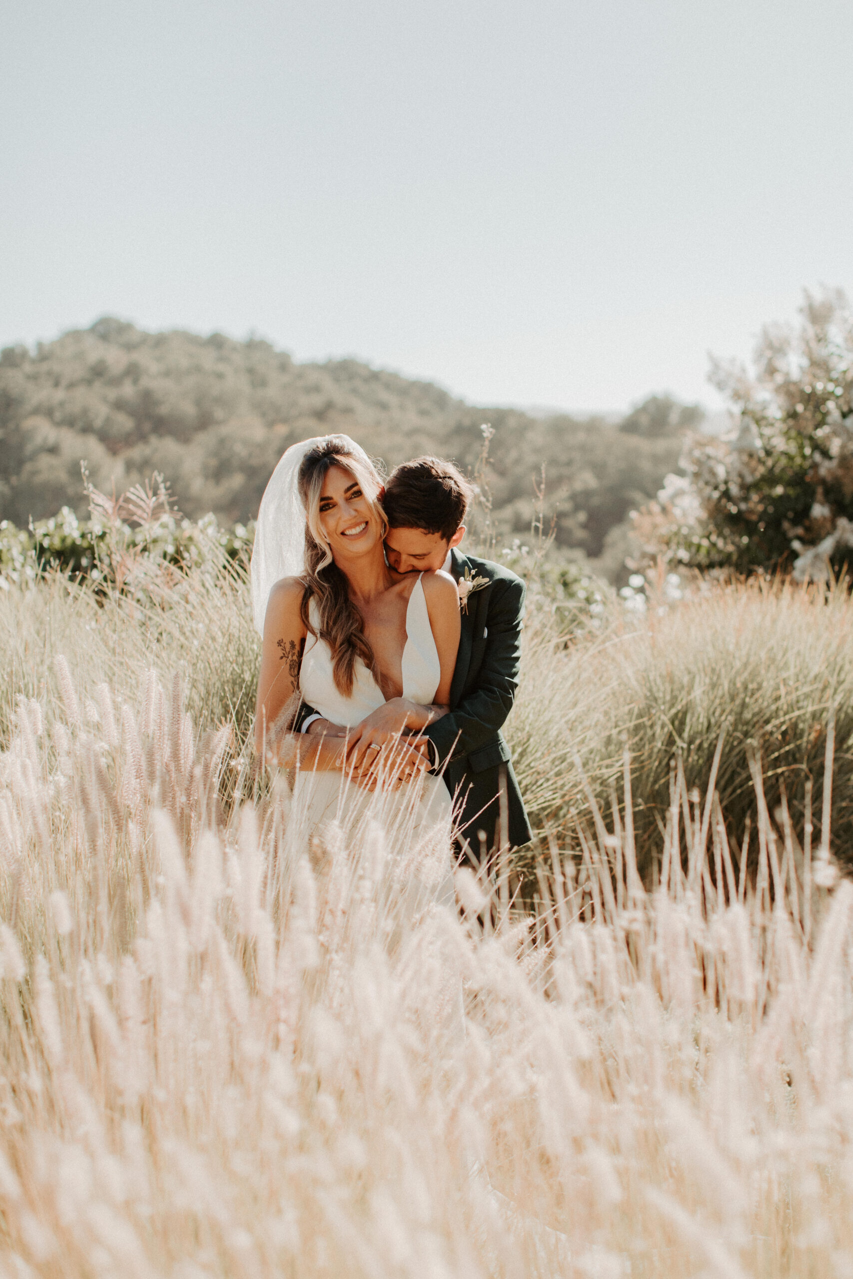 stunning bride and groom pose together after their dreamy Bay Area wedding day