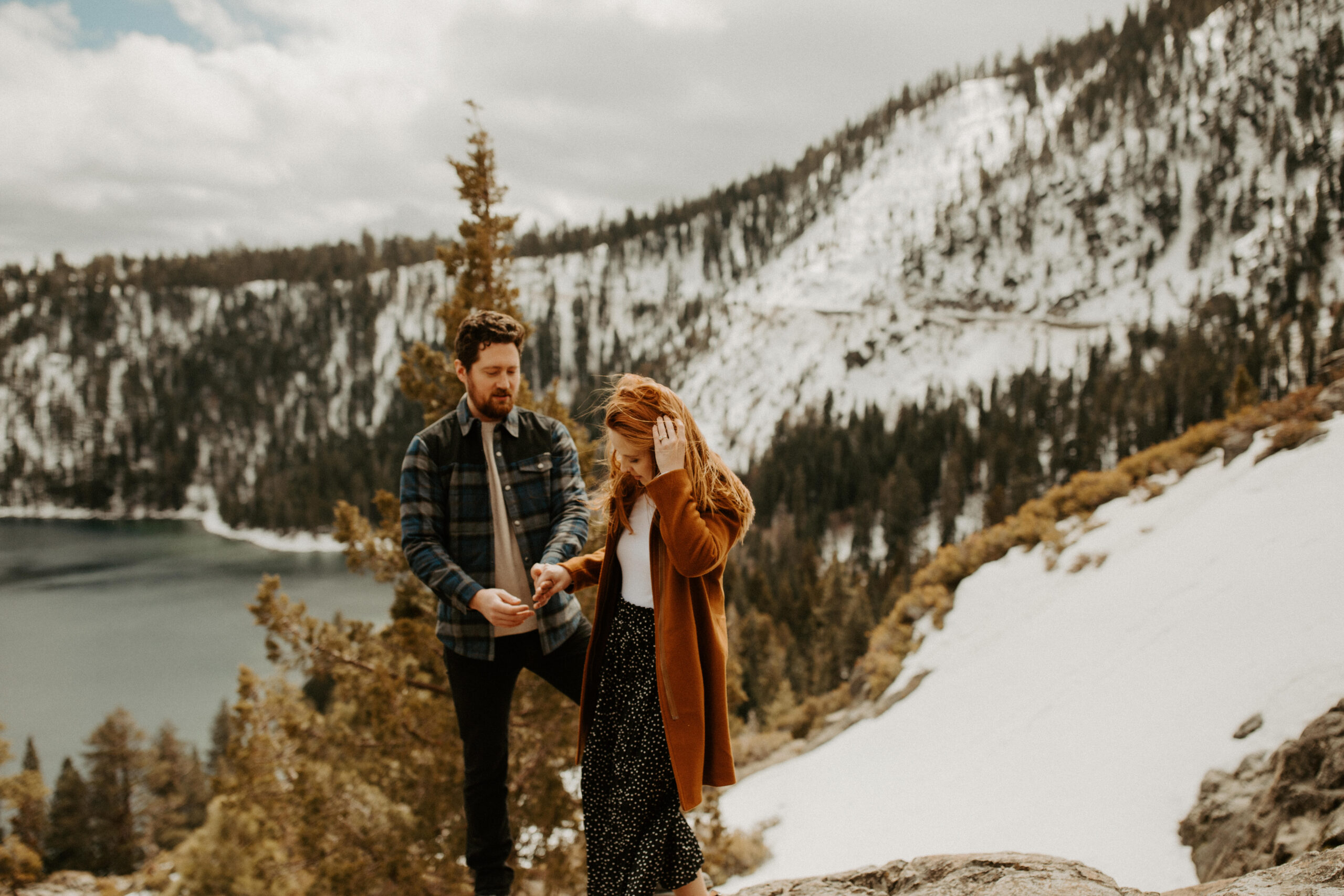 stunning coupe pose together during theri California engagement photos